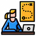 A cartoon of a person sitting at a desk

Description automatically generated